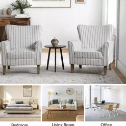 Gustaf Gray Striped Armchair