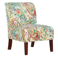 Hailey Bright Paisley Curved Back Slipper Chair