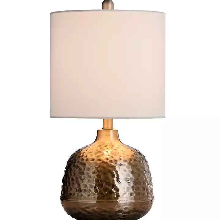 Hammered Brass Accent Table Lamp