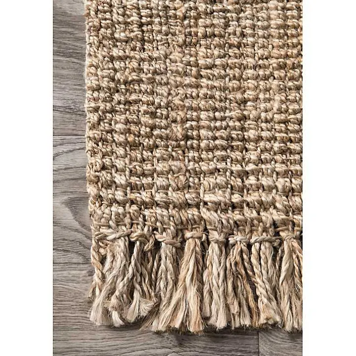 Hand Woven Chunky Loop Natural Jute Area Rug, 5x7