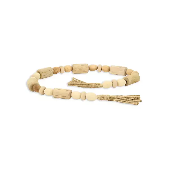 Handcrafted Natural Wood Beaded Garland