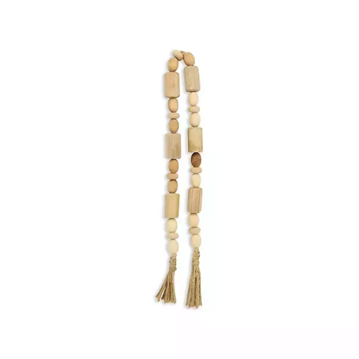 Handcrafted Natural Wood Beaded Garland