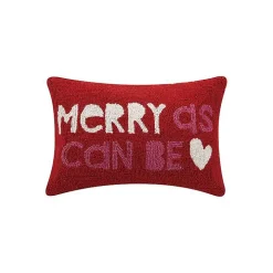 Handhooked Merry As Can Be Lumbar Pillow