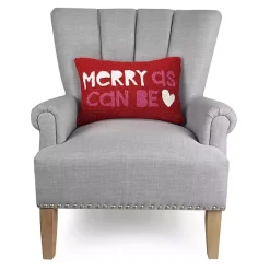 Handhooked Merry As Can Be Lumbar Pillow