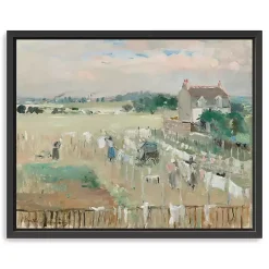 Hanging the Laundry Out Framed Canvas Art Print