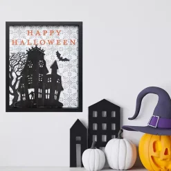 Happy Halloween House Framed Wall Plaque