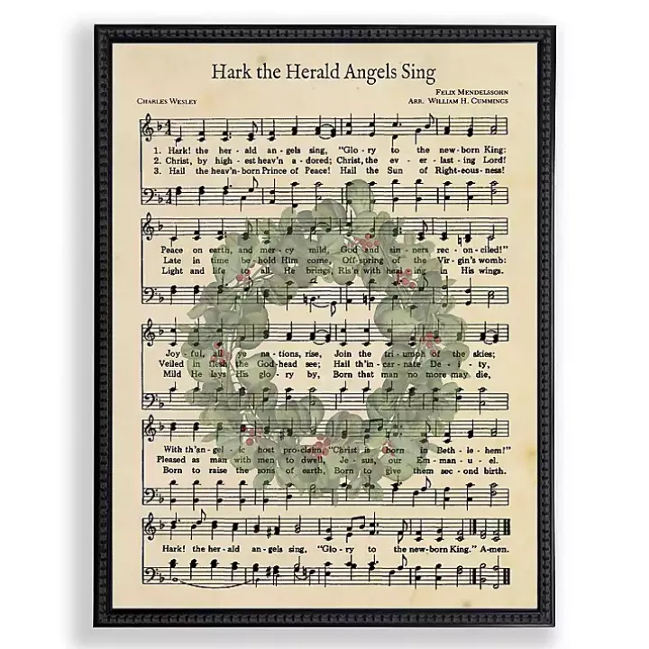 Hark the Herald Hymn Framed Christmas Art Print