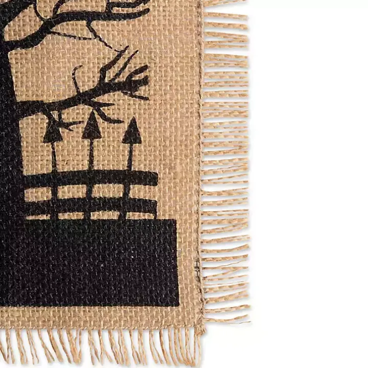 Haunted House Burlap Table Runner