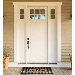 Hello Buffalo Check Doormat