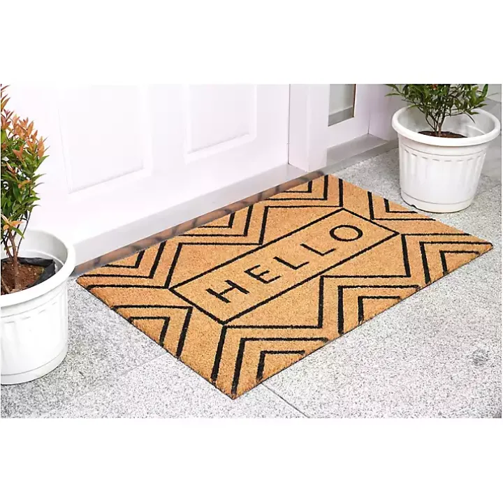 Hello Chevron Doormat
