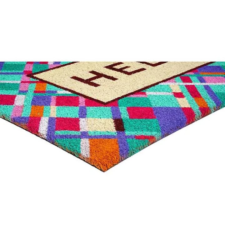 Hello Colorful Diamond Doormat