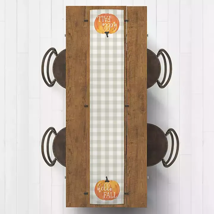 Hello Fall Buffalo Check Table Runner