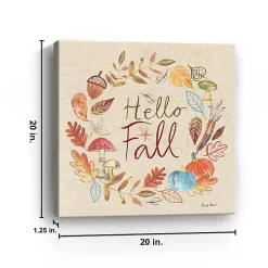 Hello Fall Wreath Canvas Art Print