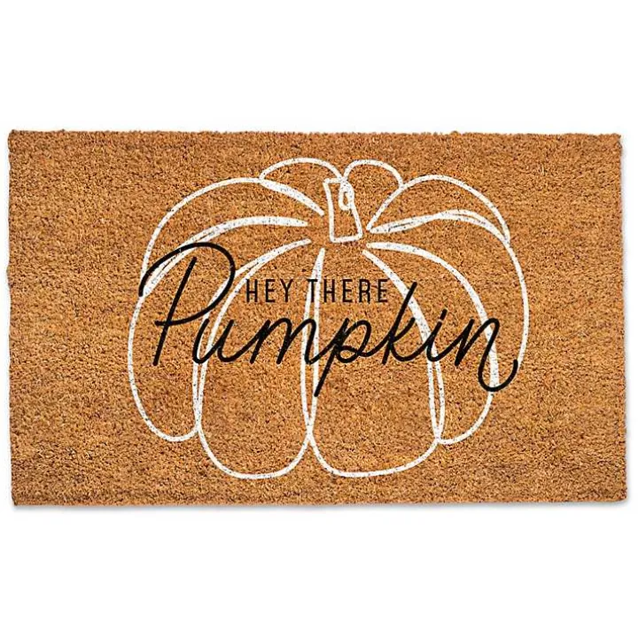 Hey There Pumpkin Outline Doormat