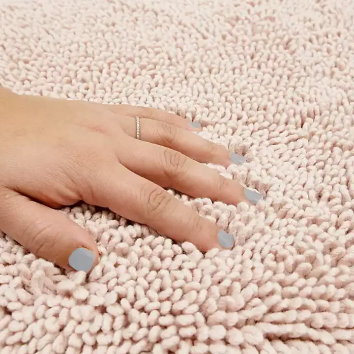 High Pile Blush Cotton Non-Skid Classic Bath Mat