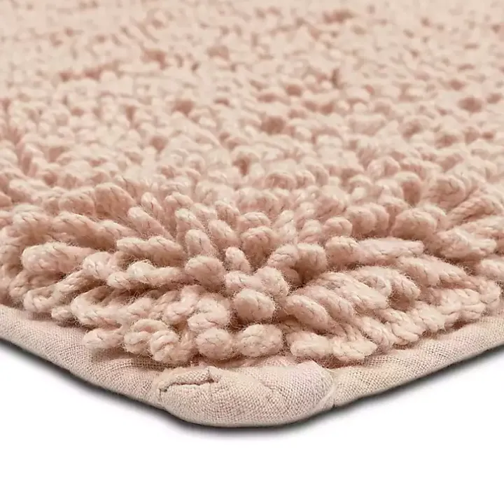 High Pile Blush Cotton Non-Skid Classic Bath Mat
