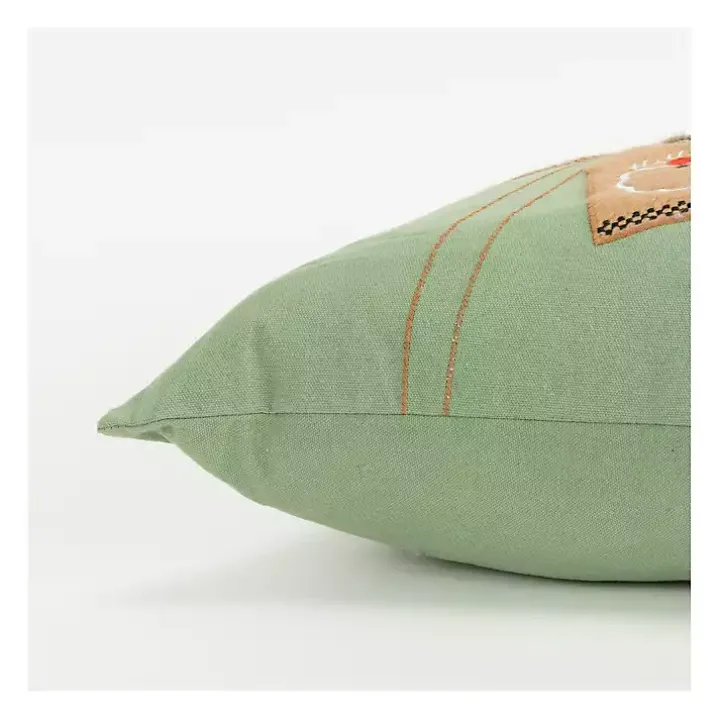 Holiday Gift Tags Embroidered Lumbar Pillow