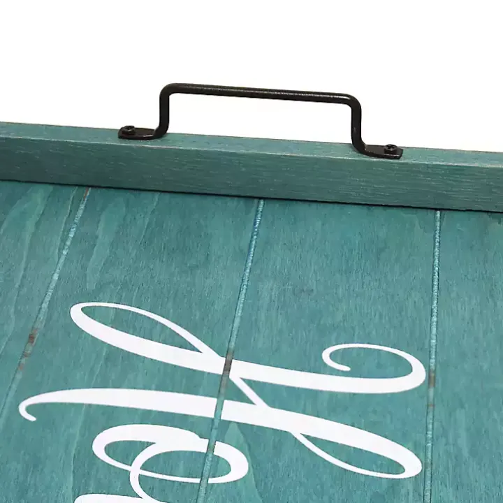 Home Blue Wash Wood Tray