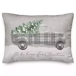 Home For Christmas Truck Accent Pillow