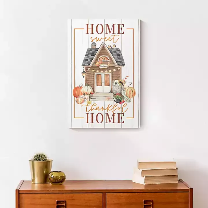 Home Sweet Thankful Home Canvas Art Print