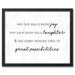 Home Wishes Black Framed Canvas Art Print