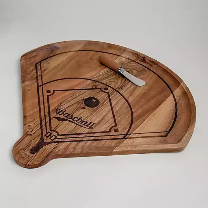 Homeplate Shaped Acacia Wood Serving Board