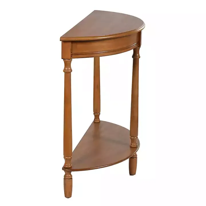 Honey Brown Half Moon Tinslee Console Table