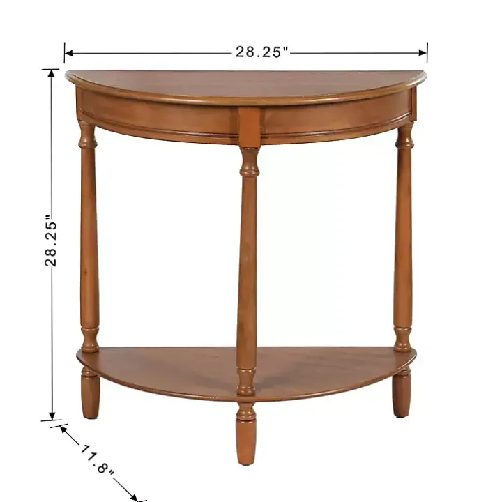 Honey Brown Half Moon Tinslee Console Table