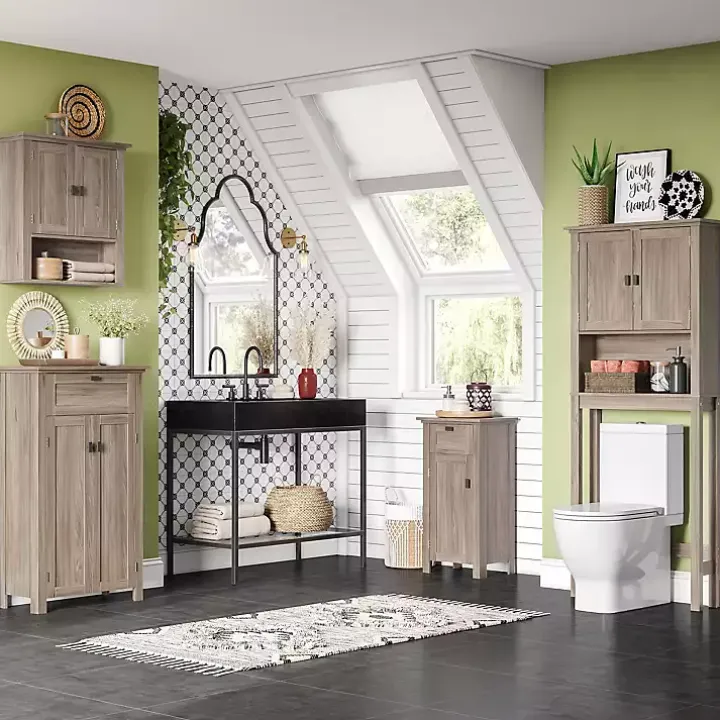 Honey Woodgrain Wall-Mounted Cabinet