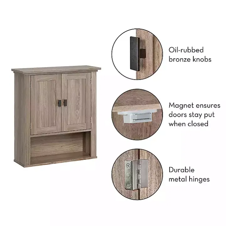 Honey Woodgrain Wall-Mounted Cabinet