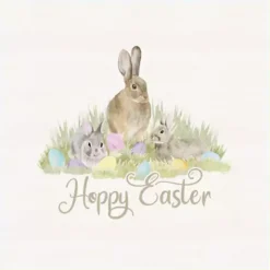 Hoppy Easter Bunnies Framed Canvas Art Print