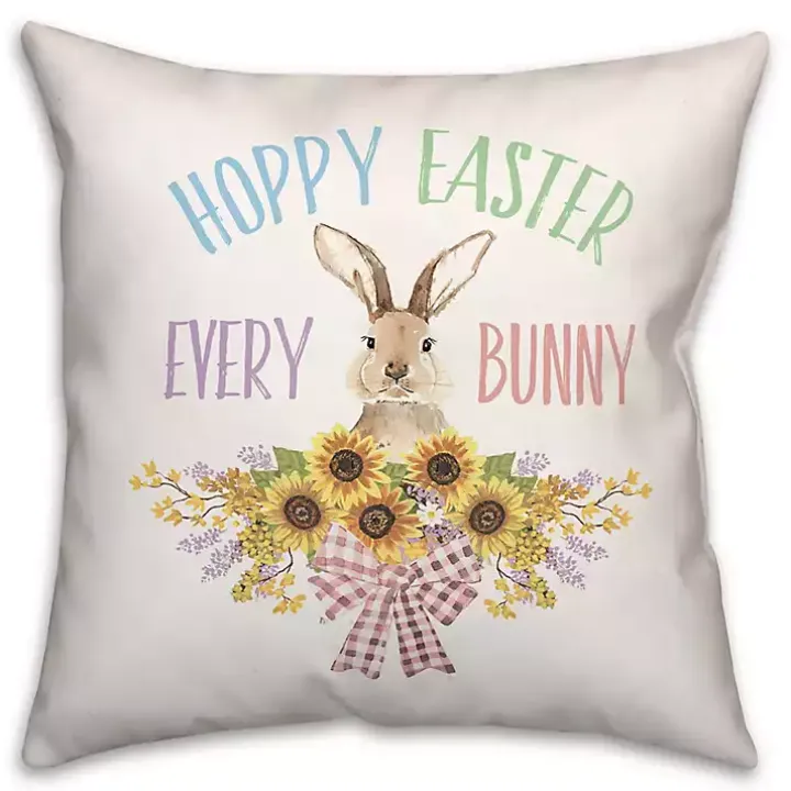 Hoppy Easter Sunflower Indoor/Outdoor Pillow