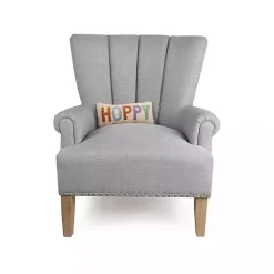 Hoppy Hooked Wool Lumbar Pillow