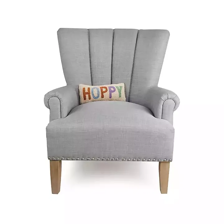 Hoppy Hooked Wool Lumbar Pillow