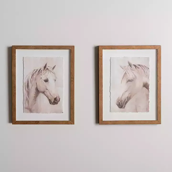 Horse Buddies Framed Art Prints, Set of 2
