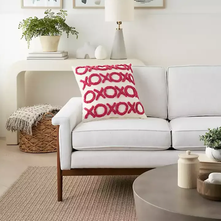 Hot Pink Tufted XOXO Pillow
