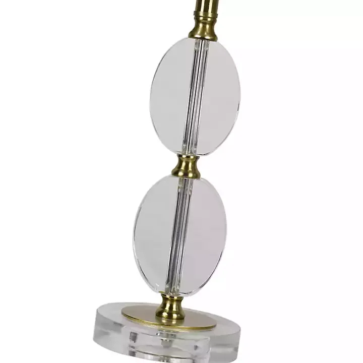 Hourglass Crystal and Gold Metal Table Lamp