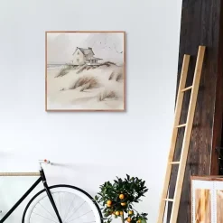 House on the Dunes Framed Canvas Art Print