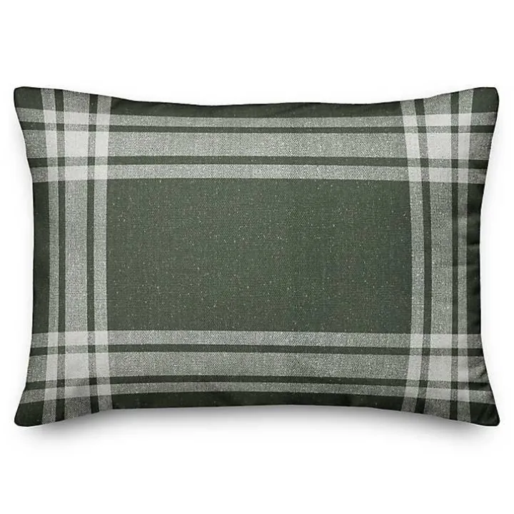Hunter Green Plaid Indoor/Outdoor Lumbar Pillow