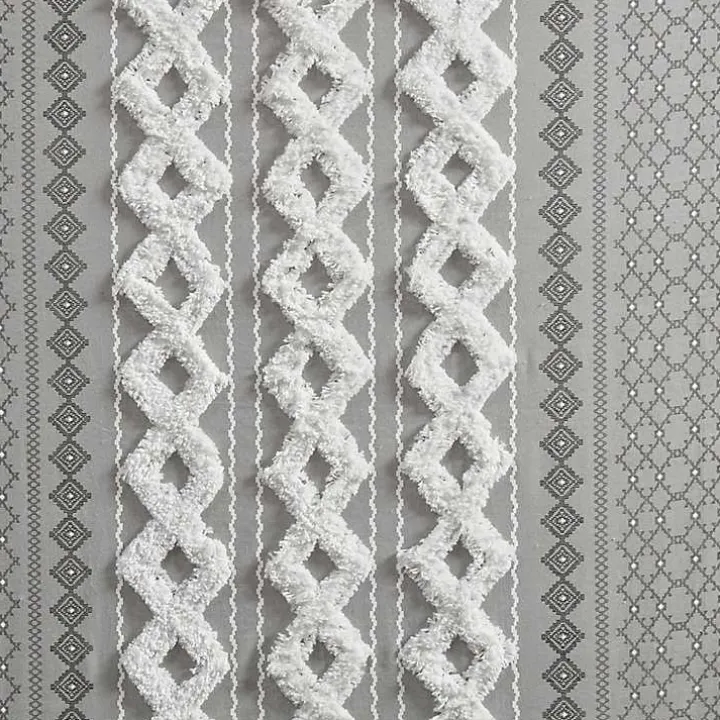 Imani Gray Chenille Stripe Curtain Panel, 84 in.