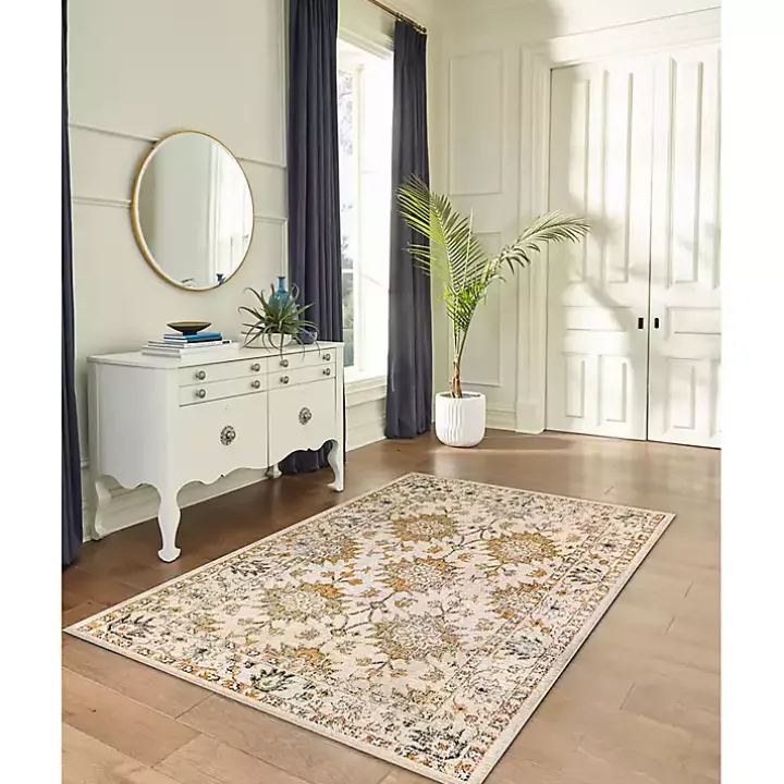 Irene Yellow Daffodil Outdoor Area Rug, 6x9