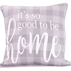 It's Good to Be Home Plaid Pillow