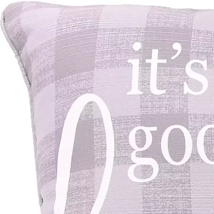 It's Good to Be Home Plaid Pillow