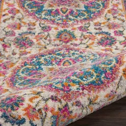 Ivory & Multi Floral Medallion Runner, 2x10