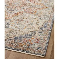 Ivory and Blue Bergamo Area Rug, 6x9