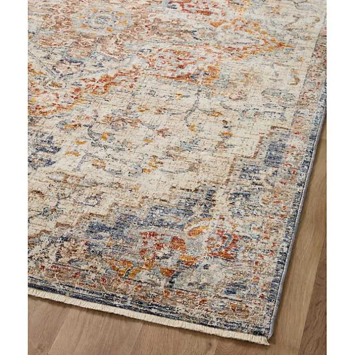 Ivory and Blue Bergamo Area Rug, 6x9