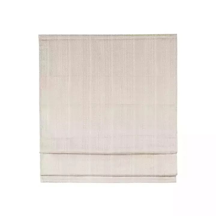 Ivory Basketweave Cordless Roman Shade, 27 in.
