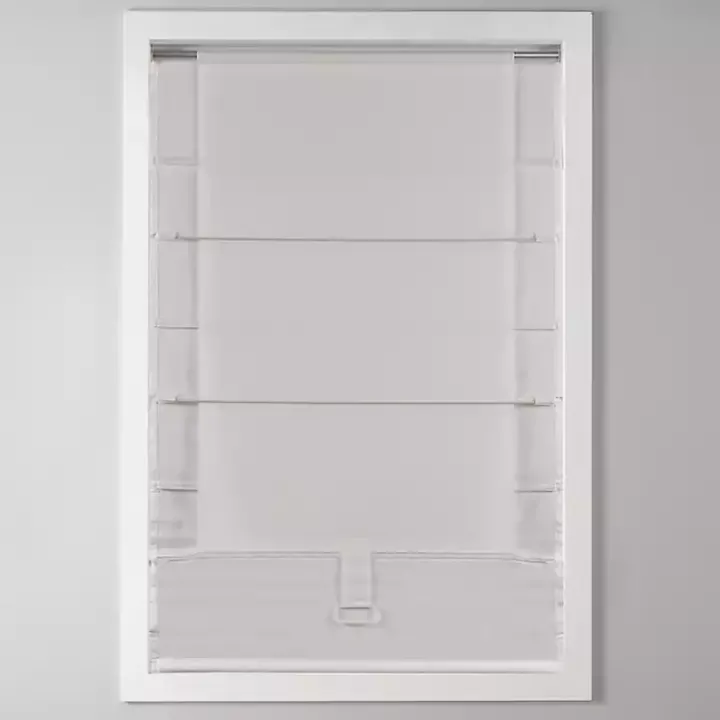 Ivory Basketweave Cordless Roman Shade, 33 in.