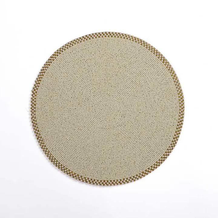 Ivory Beaded Christmas Placemat