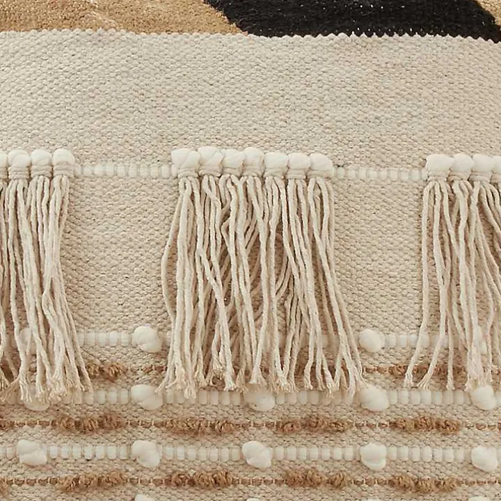 Ivory Boho Fringe Jute Pillow